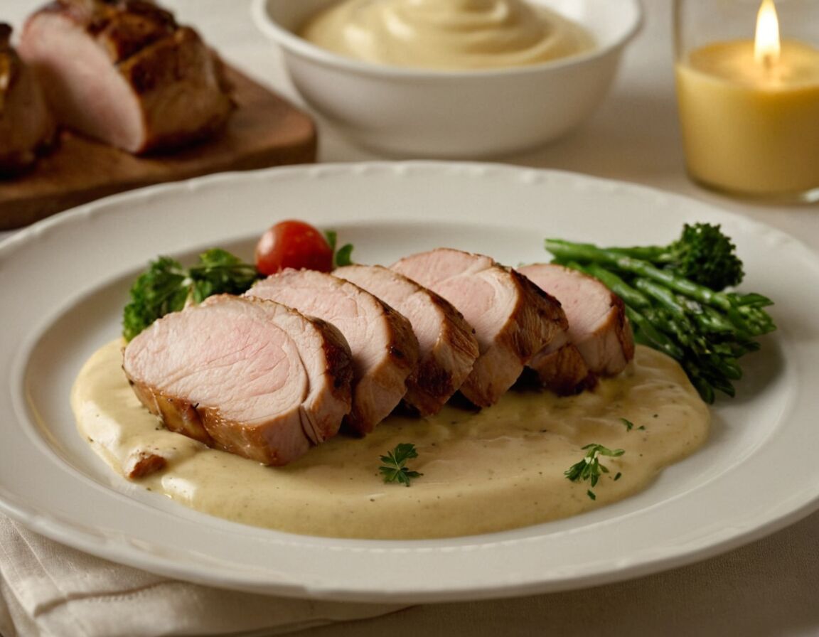 Soße aus Bratensaft, Senf und Sahne zubereiten - Schweinefilet im Backofen mit Soße: Ein einfaches Rezept für saftigen Genuss